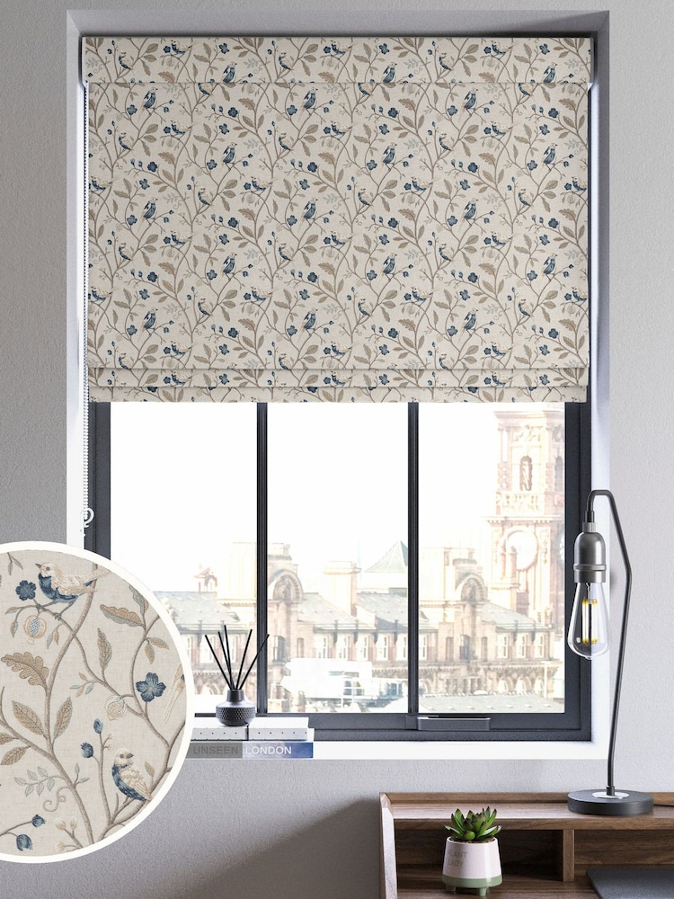 Blue Luxe Blue Bird Made to Measure Roman Blind - Image 1 of 6