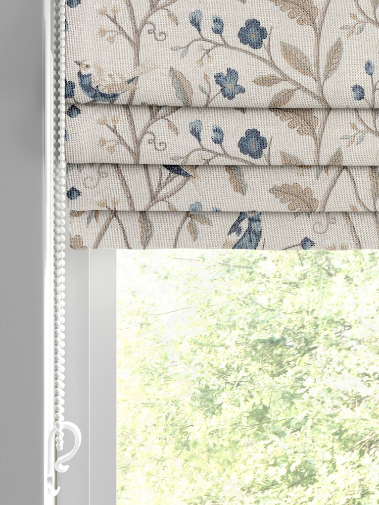 Blue Luxe Blue Bird Made to Measure Roman Blind - Image 2 of 6