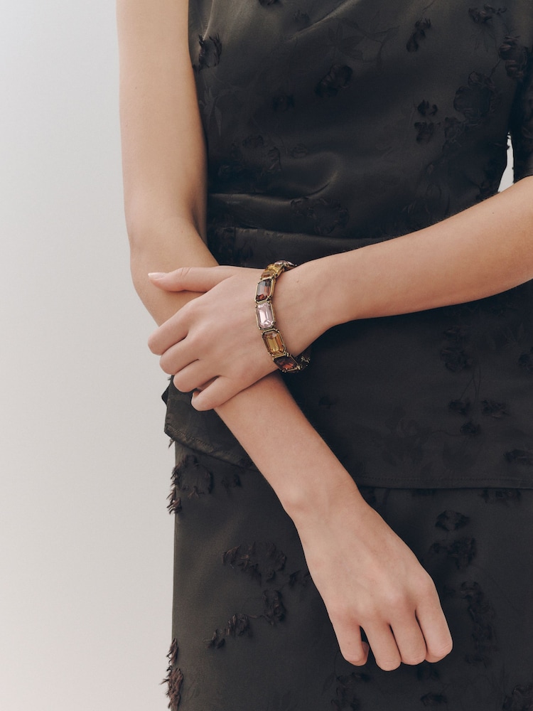 Pink/Red Jewel Stretch Bracelet - Image 3 of 3