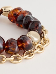Marrón - Pulseras de cadena con cuentas 2 Paquete - Imagen 2 de 3