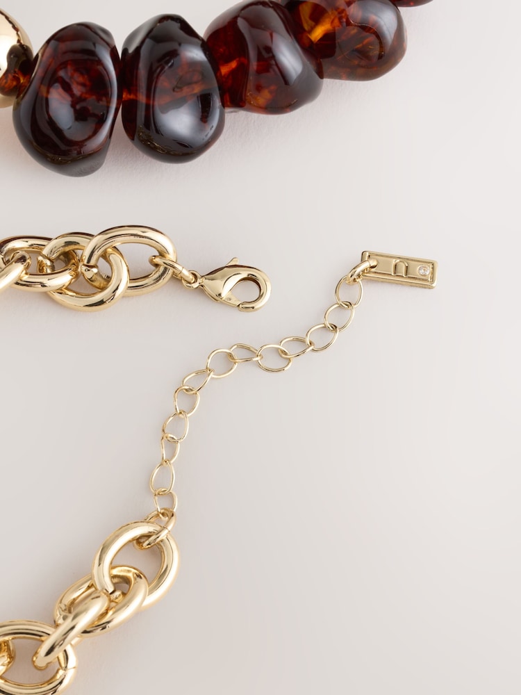 Marrón - Pulseras de cadena con cuentas 2 Paquete - Imagen 3 de 3