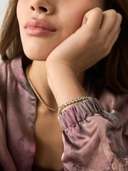 Tono dorado - Waterproof Stainless Steel Tennis Bracelet - Imagen 1 de 2