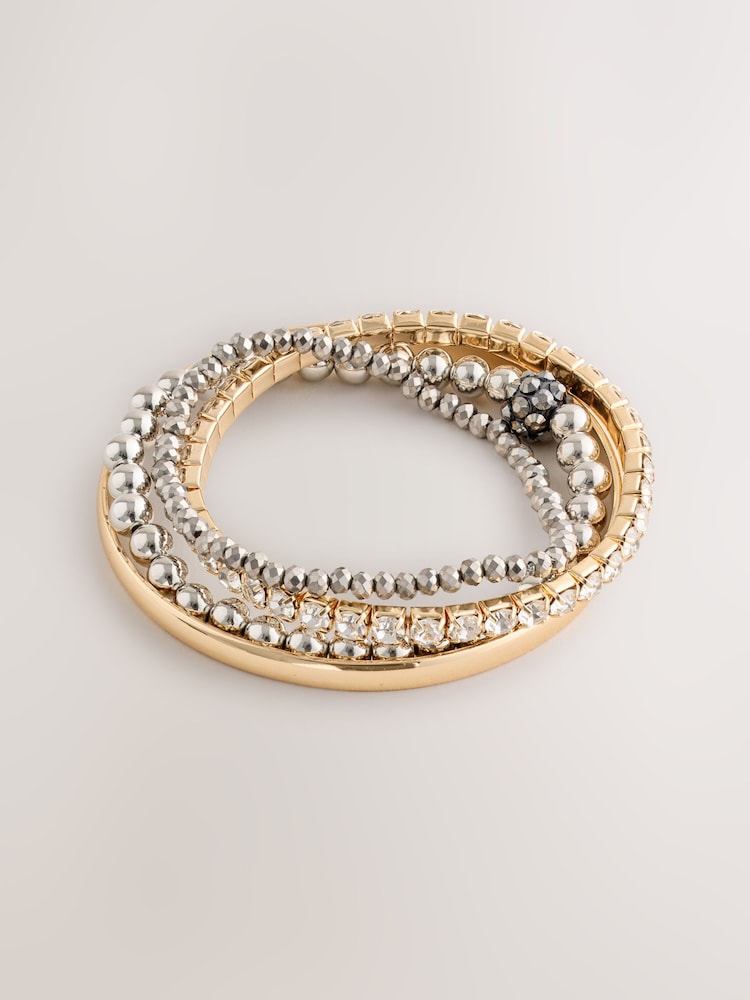Mixed Metal Sparkle Stretch Bangle - Image 1 of 5
