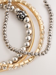 Mixed Metal Sparkle Stretch Bangle - Image 4 of 5