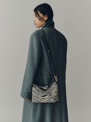Zebra Print Leather Hand Held Bag - Image 1 of 9