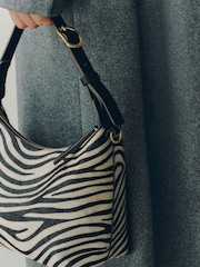 Zebra Print Leather Hand Held Bag - Image 3 of 9