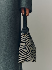 Zebra Print Leather Hand Held Bag - Image 4 of 9
