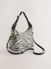 Zebra Print Leather Hand Held Bag - Image 5 of 9