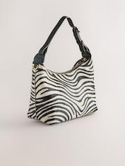 Zebra Print Leather Hand Held Bag - Image 6 of 9