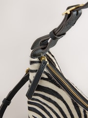 Zebra Print Leather Hand Held Bag - Image 7 of 9