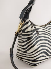 Zebra Print Leather Hand Held Bag - Image 8 of 9