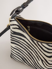 Zebra Print Leather Hand Held Bag - Image 9 of 9