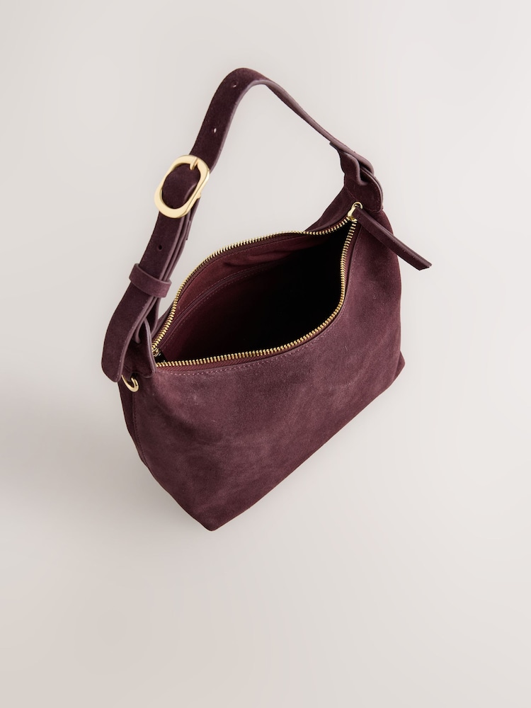 Burgundy Red Leather Hand Held Bag - Image 2 of 5 Burgundy Red Leather Hand Held Bag - Image 2 of 5