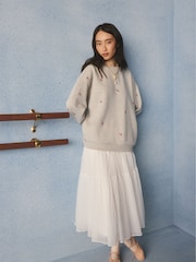 Cath Kidston Grey Floral Embroidered Sweatshirt - Image 2 of 6