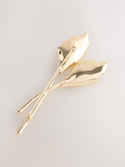 Zlatno Tone - Flower Stem Brooch - Slika 3 od 3