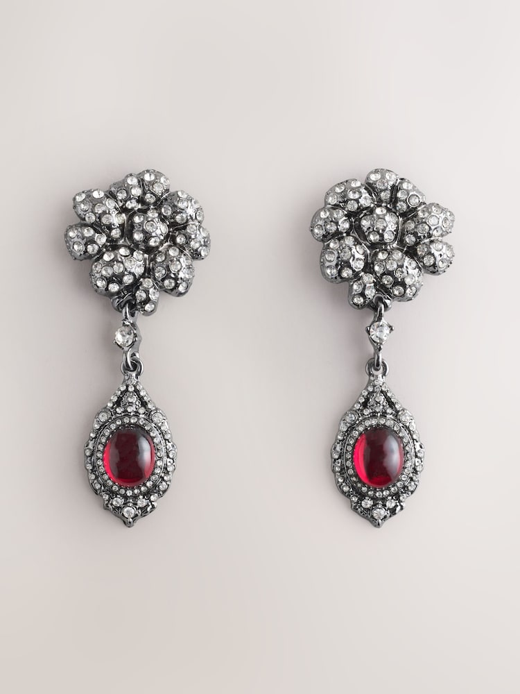 Burgundy Red Drop Earrings - Image 1 of 3
