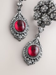 Burgundy Red Drop Earrings - Image 2 of 3