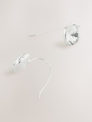 Tono plateado - Pendientes con diseño brillante sin cierres - Imagen 2 de 3