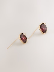 Dorado/morado - Pendientes con diseño brillante sin cierres - Imagen 3 de 3