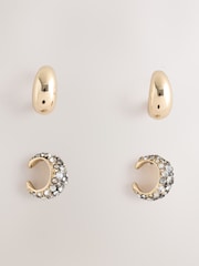 Gold Tone Sparkle Ear Cuffs 2 Pack - Image 1 of 3