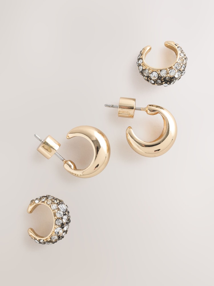 Gold Tone Sparkle Ear Cuffs 2 Pack - Image 2 of 3 Gold Tone Sparkle Ear Cuffs 2 Pack - Image 2 of 3