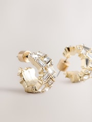 Gold Tone Sparkle Small Hoop Earrings - Image 1 of 6