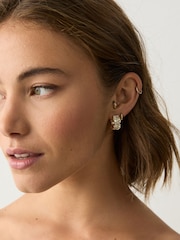 Gold Tone Sparkle Small Hoop Earrings - Image 3 of 6