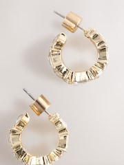 Gold Tone Sparkle Small Hoop Earrings - Image 6 of 6