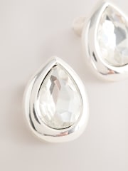 Silver Tone Pear Stud Earrings - Image 3 of 3