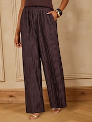 Love & Roses Plisse Wide Leg Trousers - 4суретінің 1 суреті