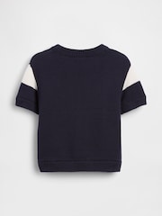 Gap Navy Varsity Logo Knitted Short Sleeve Shirt (6mths-5yrs) - Image 2 of 2