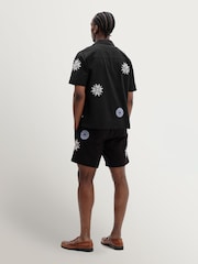 Wax London Black Didcot Round Applique Short Sleeve Shirt - Image 5 of 12