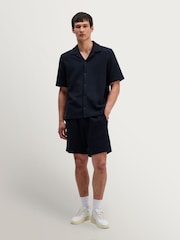 Wax London Blue Clayland Textured Interlock Short Sleeve Shirt - Image 3 of 9