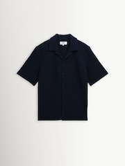 Wax London Blue Clayland Textured Interlock Short Sleeve Shirt - Image 6 of 9