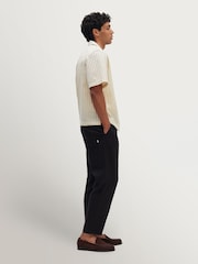 Wax London Natural Sears Seersucker Stripe Zip Short Sleeve Shirt - Image 4 of 9