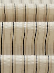 Wax London Natural Sears Seersucker Stripe Zip Short Sleeve Shirt - Image 9 of 9
