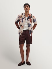 Wax London Natural Didcot Abstract Shape Short Sleeve Shirt - Image 2 of 9