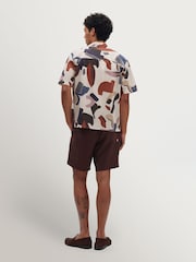 Wax London Natural Didcot Abstract Shape Short Sleeve Shirt - Image 3 of 9
