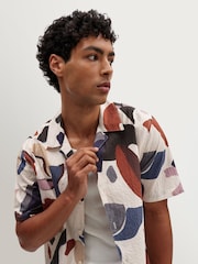Wax London Natural Didcot Abstract Shape Short Sleeve Shirt - Image 5 of 9