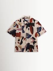 Wax London Natural Didcot Abstract Shape Short Sleeve Shirt - Image 6 of 9