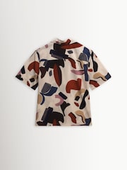 Wax London Natural Didcot Abstract Shape Short Sleeve Shirt - Image 7 of 9