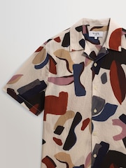 Wax London Natural Didcot Abstract Shape Short Sleeve Shirt - Image 8 of 9