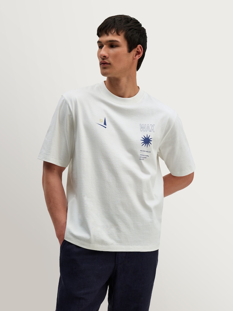 Wax London White Milton Wax Sailing Short Sleeve T-Shirt - Image 1 of 10 Wax London White Milton Wax Sailing Short Sleeve T-Shirt - Image 1 of 10