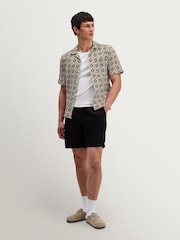 Wax London Natural Didcot Cotton Tile Print Short Sleeve Shirt - Image 2 of 9