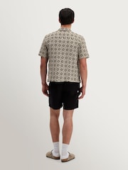 Wax London Natural Didcot Cotton Tile Print Short Sleeve Shirt - Image 3 of 9