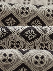Wax London Natural Didcot Cotton Tile Print Short Sleeve Shirt - Image 9 of 9