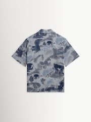 Wax London Blue Didcot Watercolour Print Short Sleeve Shirt - Image 7 of 9