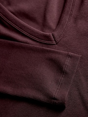 The Set 5 Pack V-Neck Ribbed Long Sleeve T-Shirts Brown/Pink/Purple/Clay/Taupe - Image 7 of 8