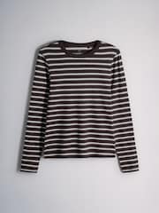 The Set 5 Pack Ribbed Long Sleeve T-Shirts Khaki/Navy/Stripe/Red/Grey - Image 2 of 8
