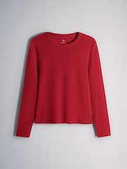 The Set 5 Pack Ribbed Long Sleeve T-Shirts Khaki/Navy/Stripe/Red/Grey - Image 5 of 8